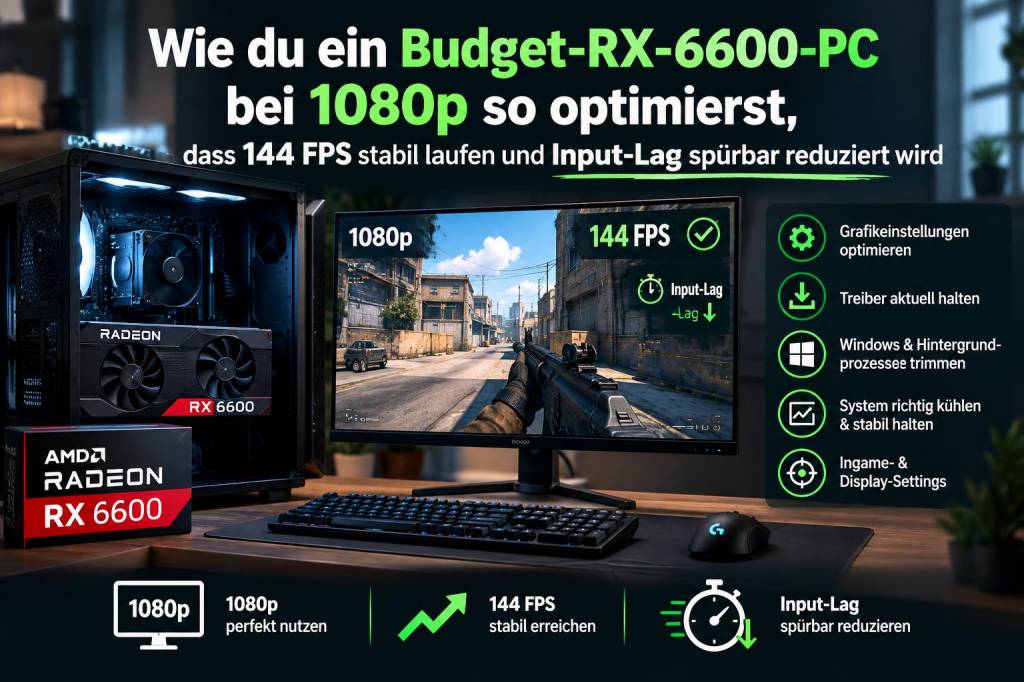 Wie du ein budget‑rx‑6600‑pc bei 1080p so optimierst, dass 144 fps stabil laufen und input‑lag spürbar reduziert wird