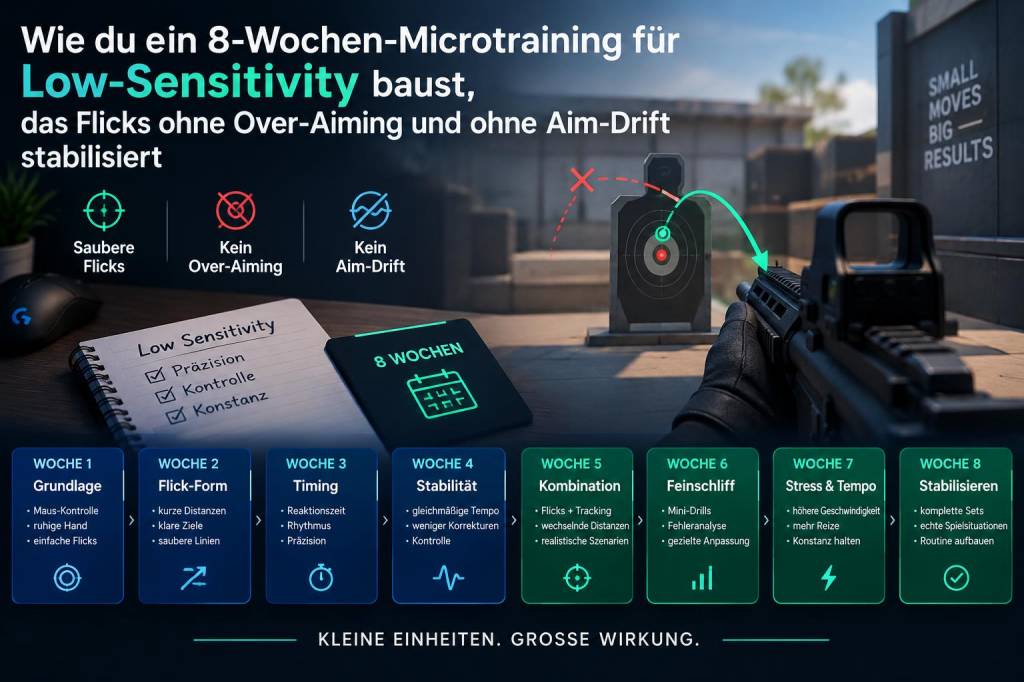 Wie du ein 8‑wochen‑microtraining für low‑sensitivity baust, das flicks ohne over‑aiming und ohne aim‑drift stabilisiert