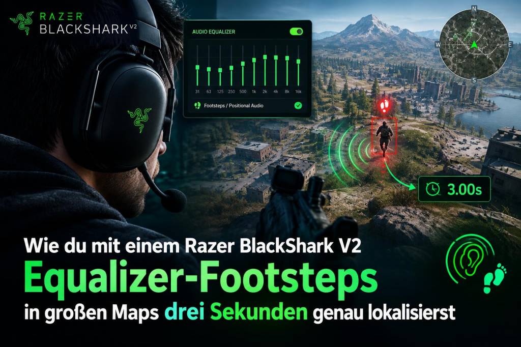 Wie du mit einem razer blackshark‑v2‑equalizer footsteps in großen maps drei‑sekunden‑genau lokalisierst